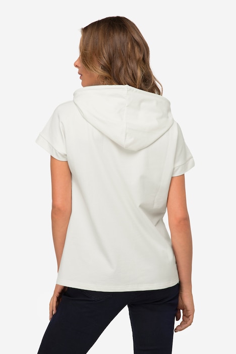 Hoodie, Sweater, oversized, Robbe, Kapuze, Halbarm