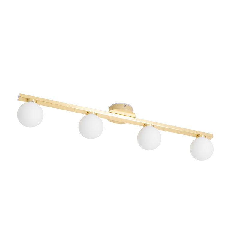 Moderne plafondlamp messing IP44 4-lichts - Cederic