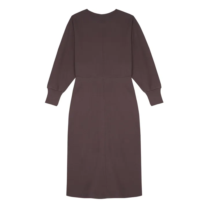 SMALLABLE BASICS Robe Longue Femme Manches Chauve-souris en Coton Organique | Gris anthracite