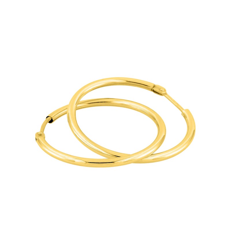 Créoles lisses Femme - Or 18 Carats - Diamètre 24mm