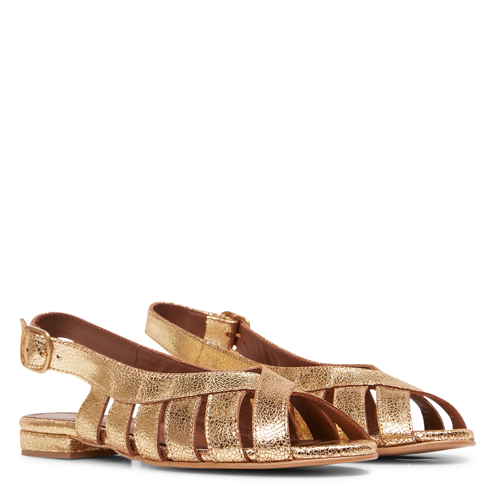 SOPHIE 20 - Sandales plates en cuir | Doré