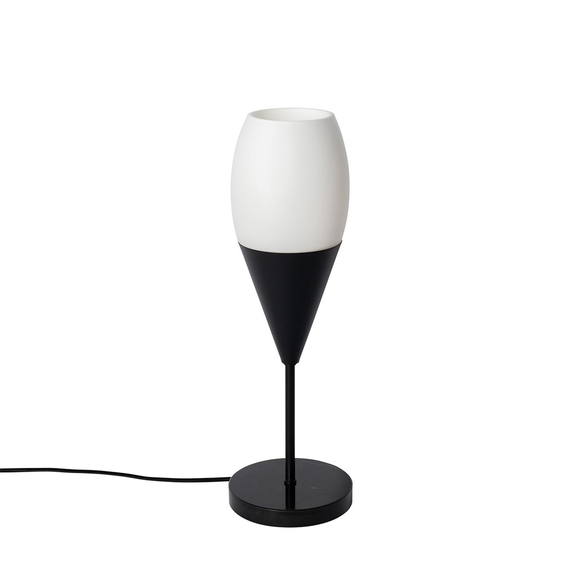 Moderne tafellamp zwart met opaal glas - Drop