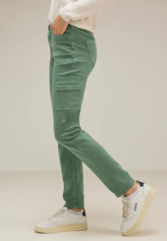 Grüne Cargo Casual Fit Jeans - novel green overdyed