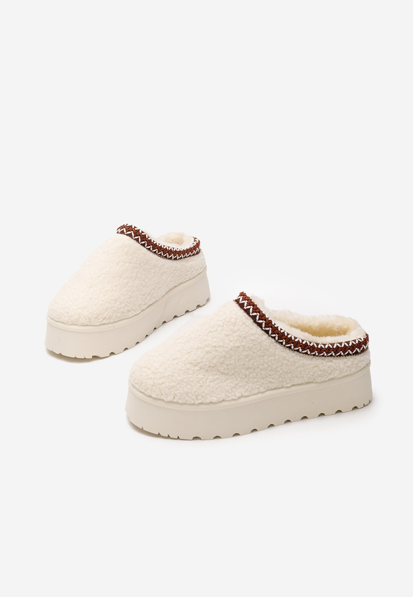 Mules à plateforme beige Delsie