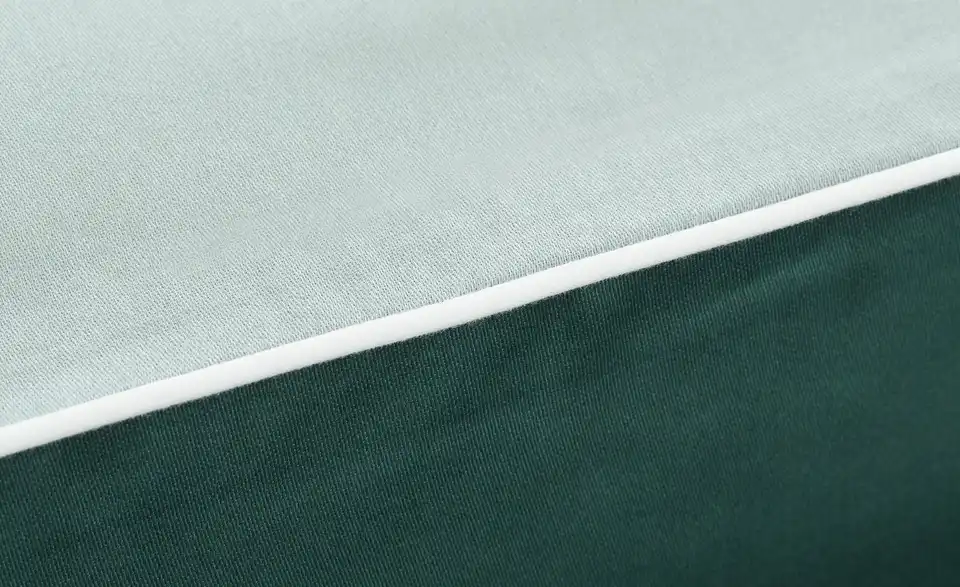 como Satin Wende-Bettwäsche Satin Piping Grün 135x200 cm, 80x80 cm