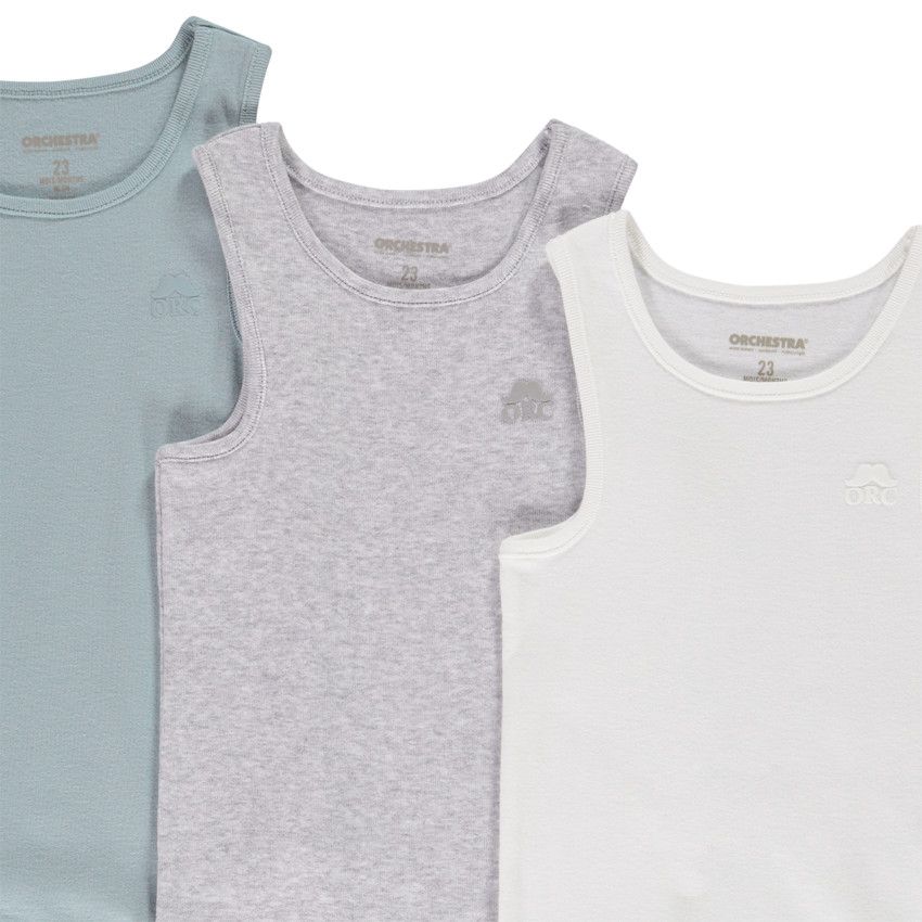 Lot de 3 bodies sans manches unis pour bébé garçon - Bleu moyen
