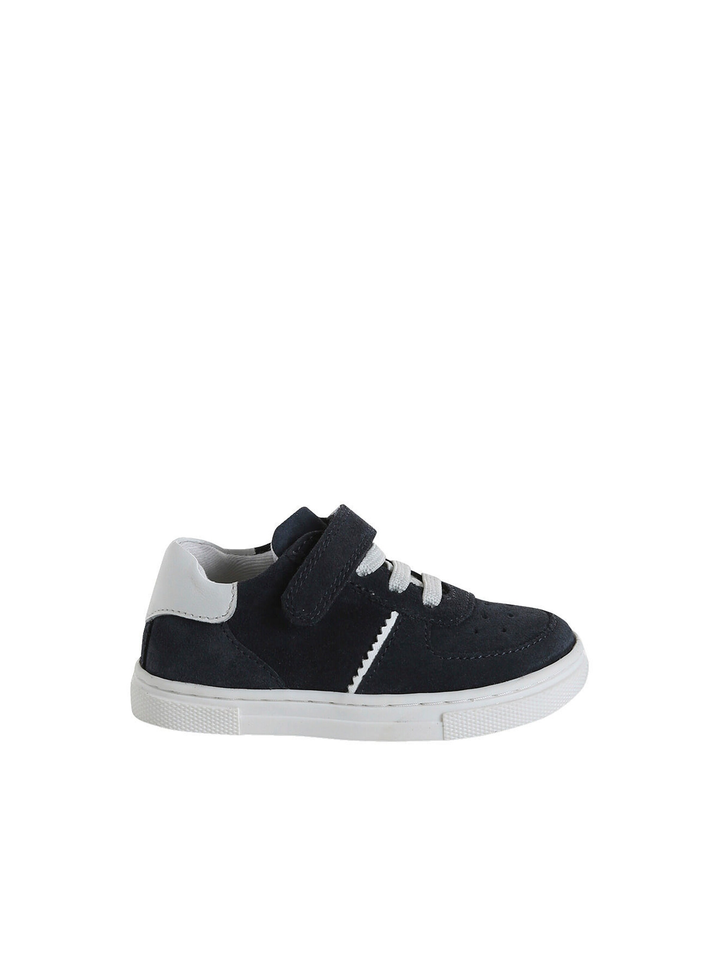 Vertbaudet Baby Ledersneakers mit Klett und elastischer Schnürung marine