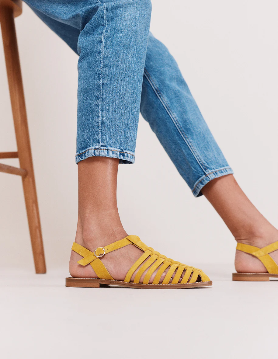 Sandales Cécile - Suède jaune