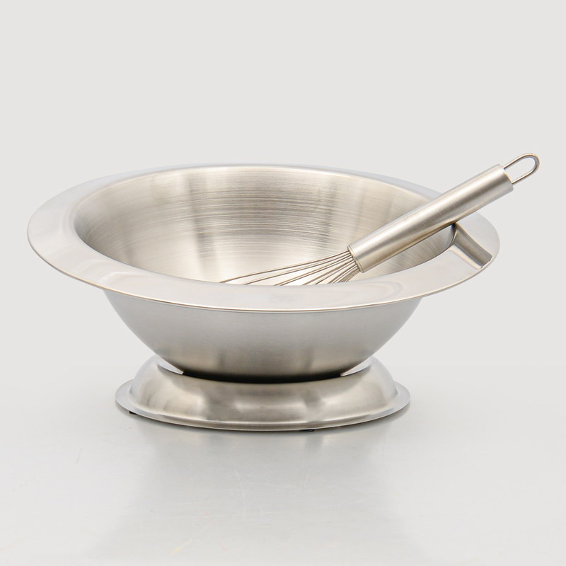 Set bol mélangeur et fouet en inox