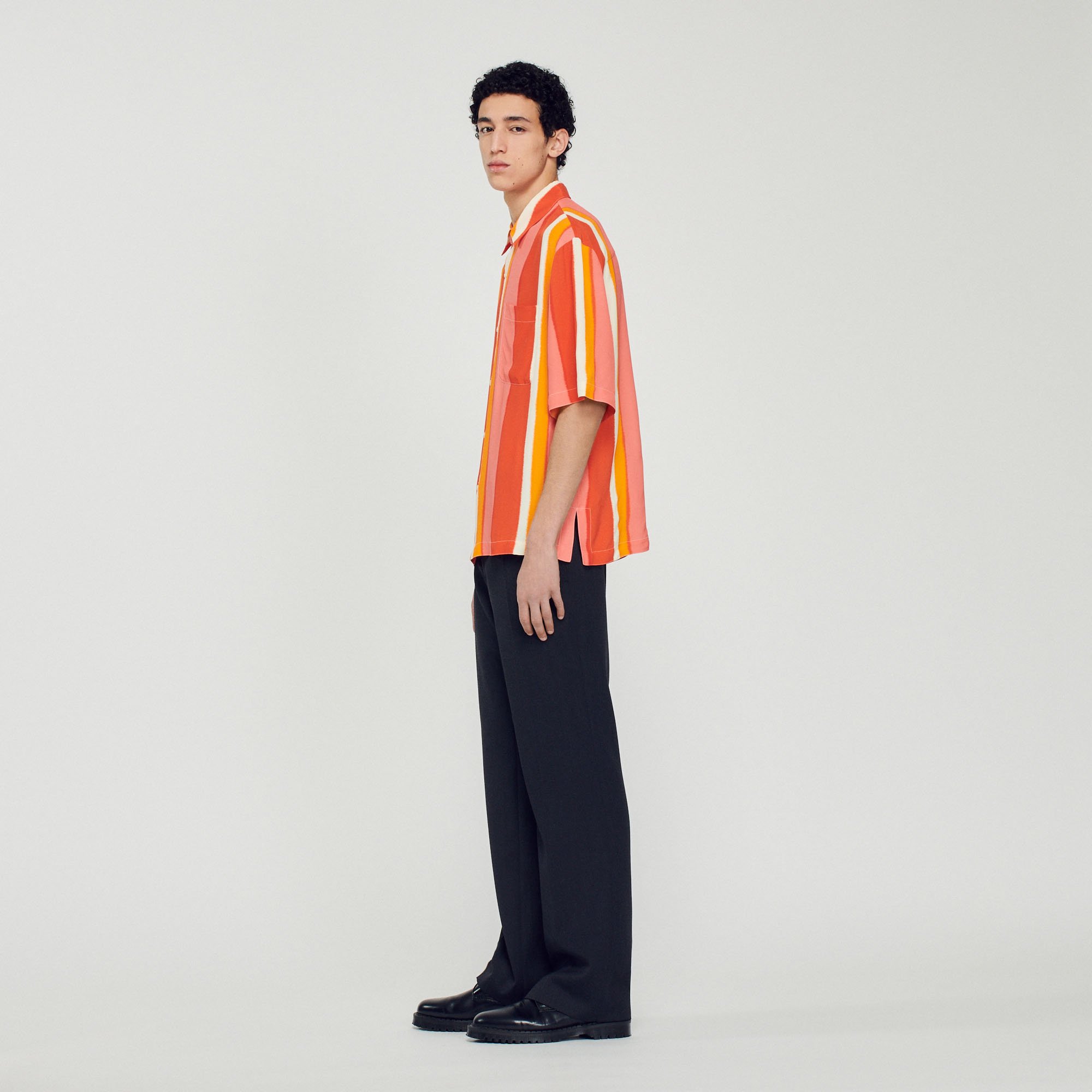 Chemise fluide rayee manches courtes