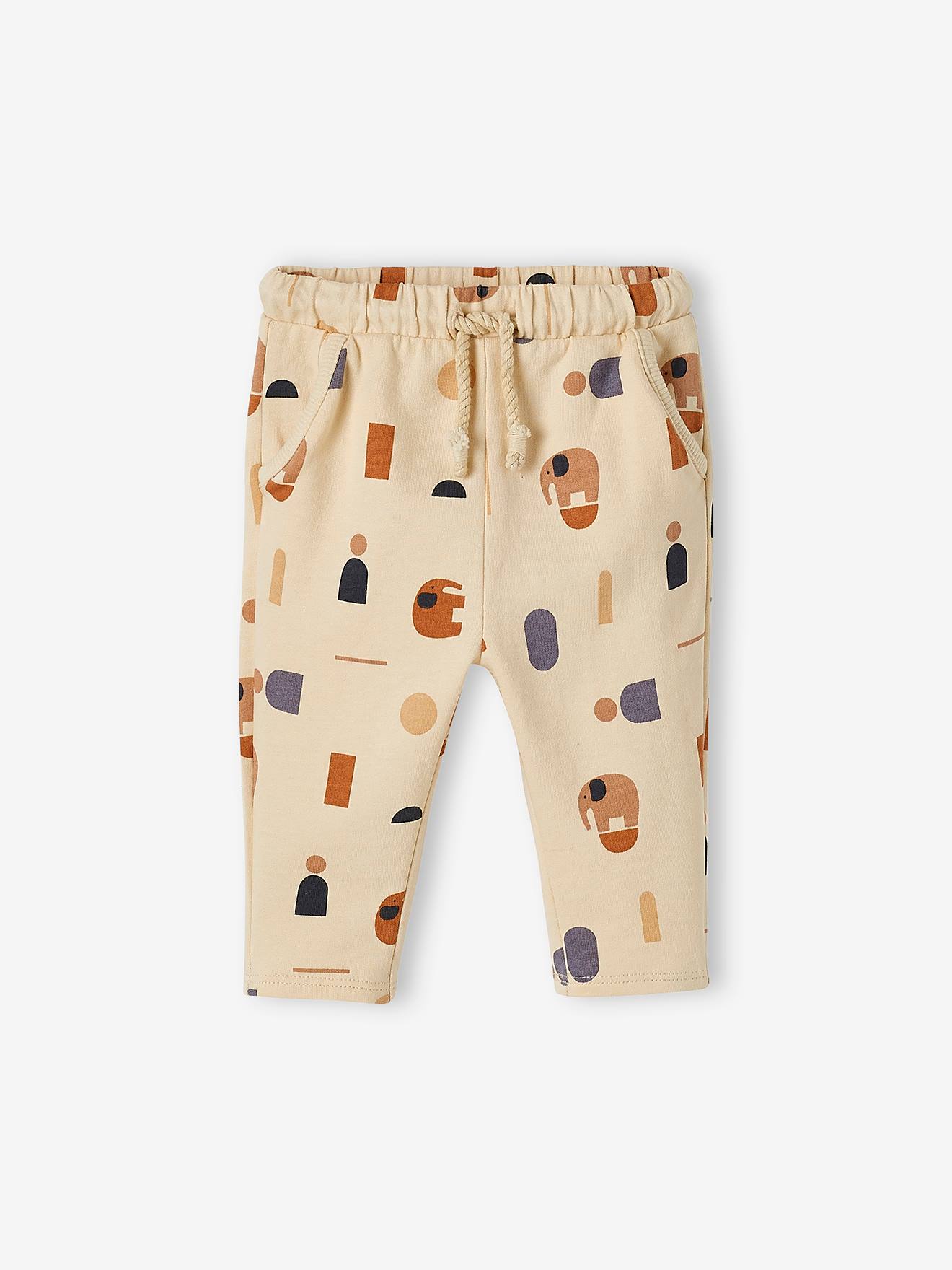 Conjunto para bebê composto por camiseta e calça de fleece cinza escuro liso.