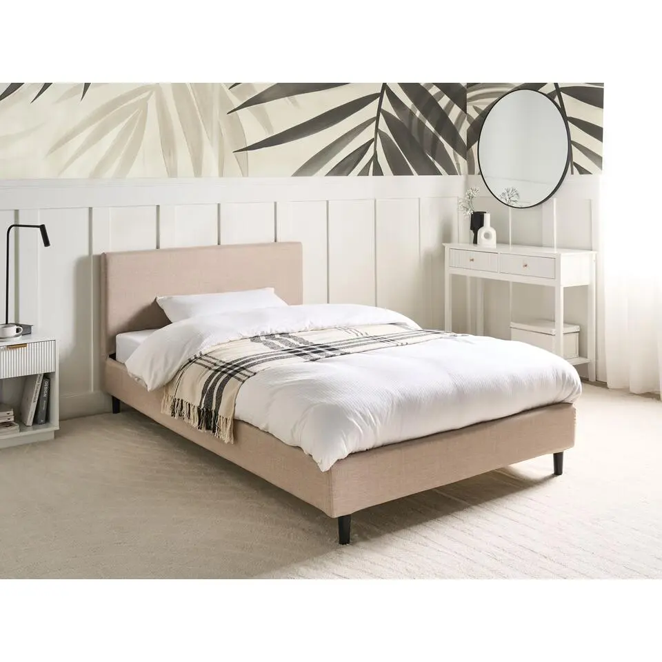 FITOU - Tweepersoonsbed - Beige - 120 x 200 cm - Polyester
