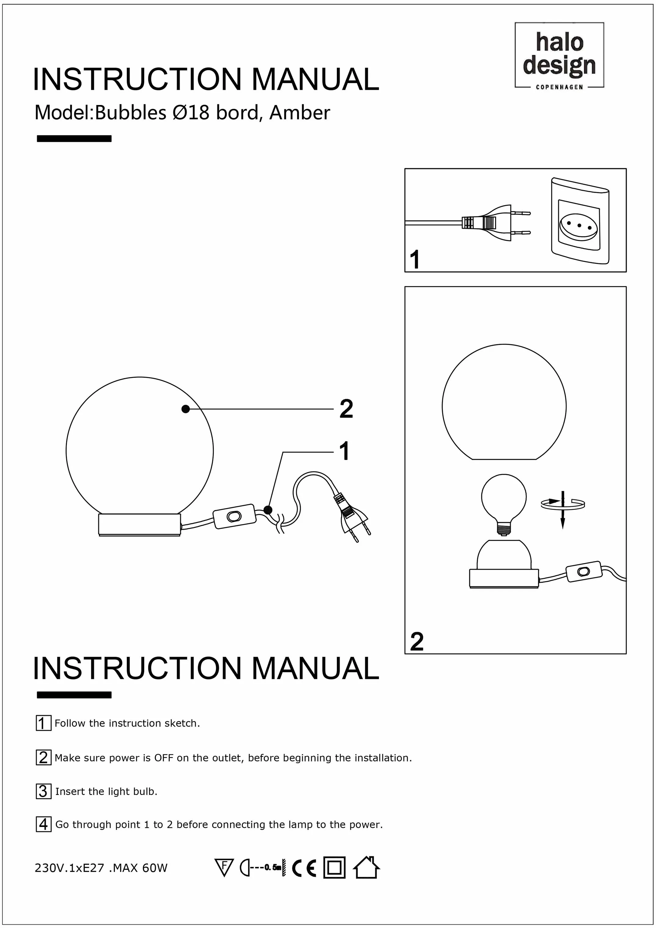 Halo Design Bubbles Bordlampe