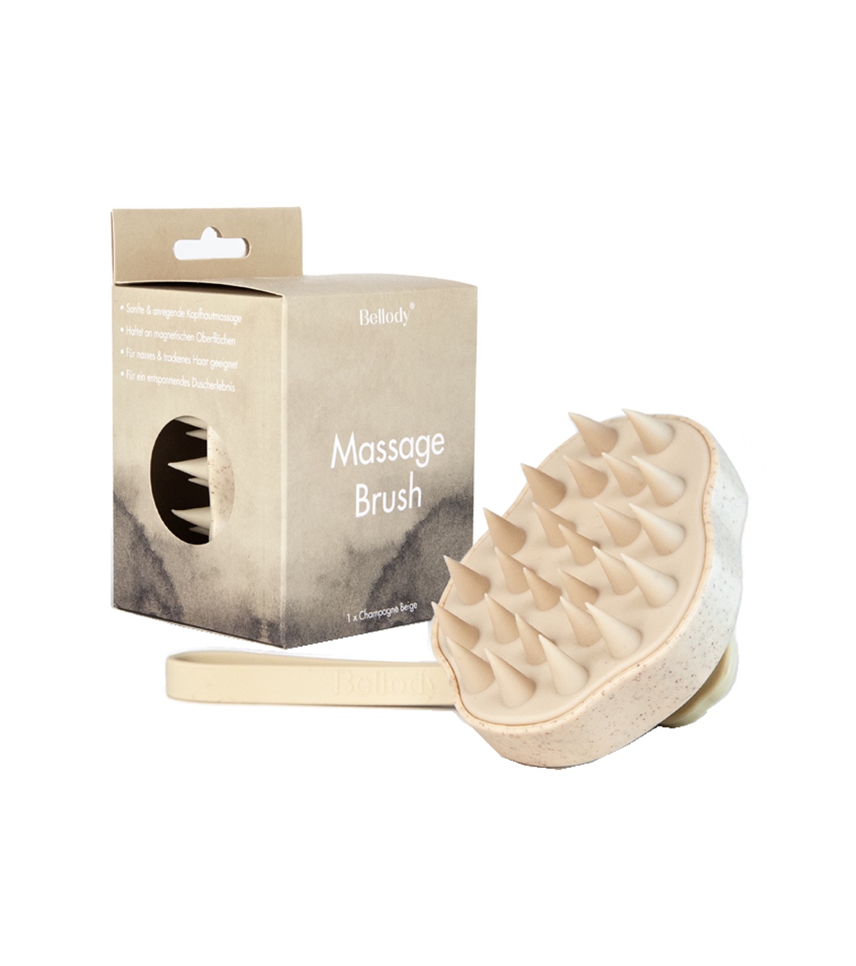 Bellody - Escova massageadora de couro cabeludo - Champagne Beige