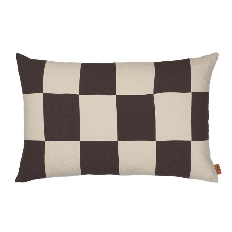 Ferm Living Fold Patchwork kussen 40x60 Coffee/Undyed