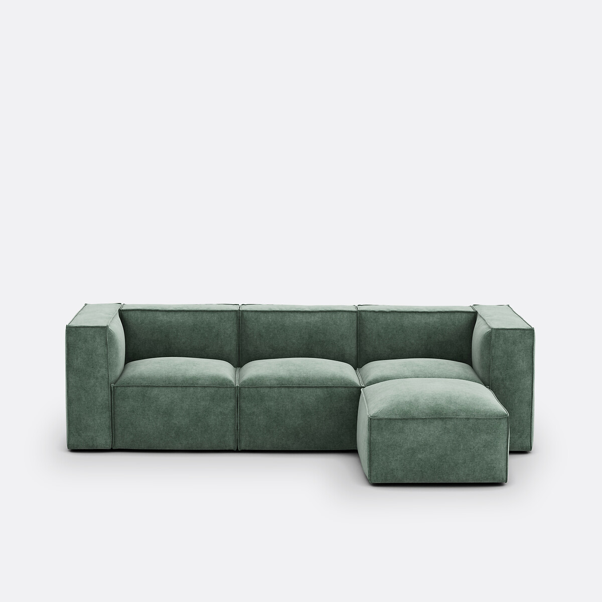LA REDOUTE INTERIEURS<br>Puff modular de 3 lugares, veludo vintage, Seven