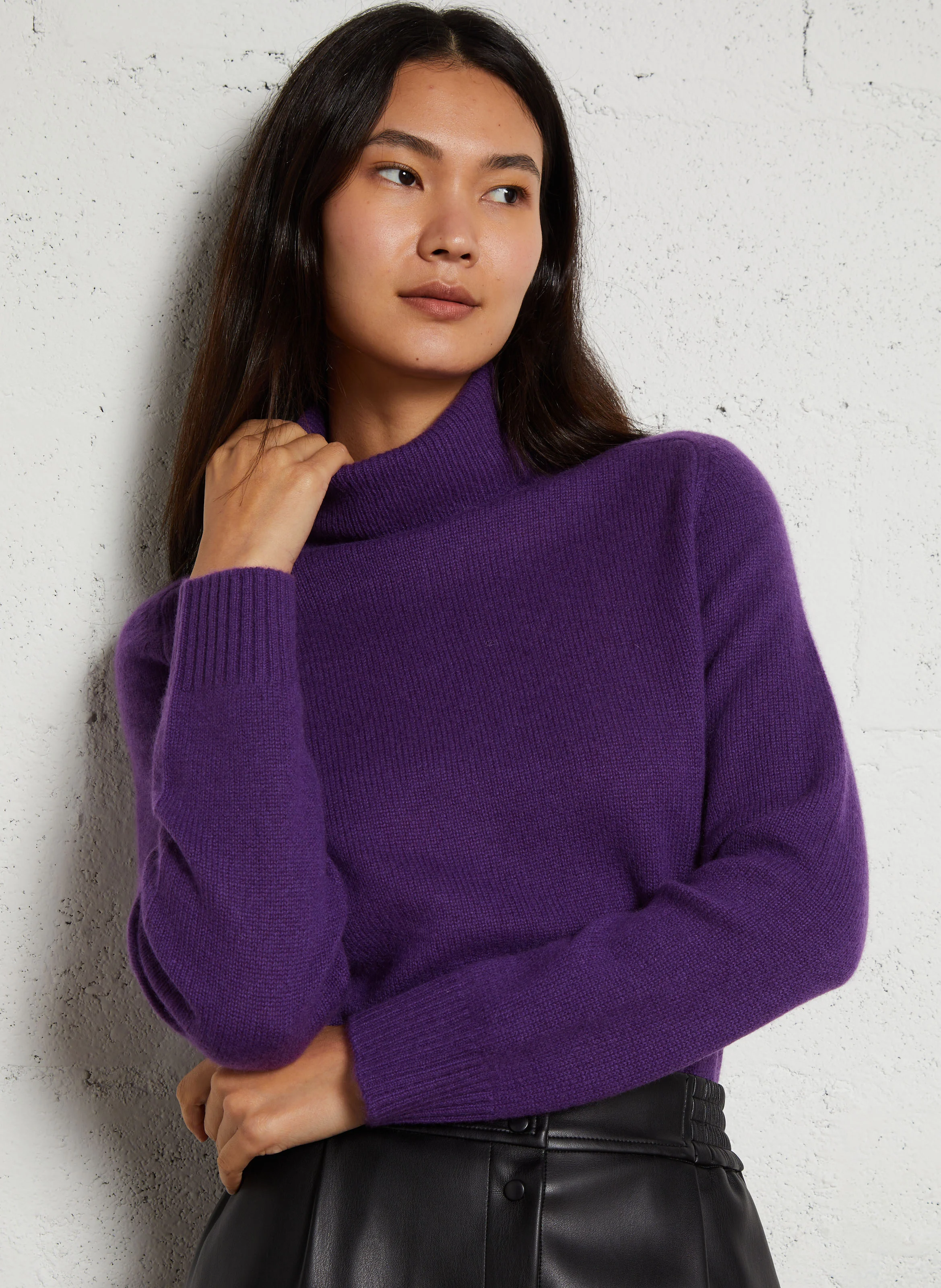 CLOVIS - Pull droit en cachemire | Violet