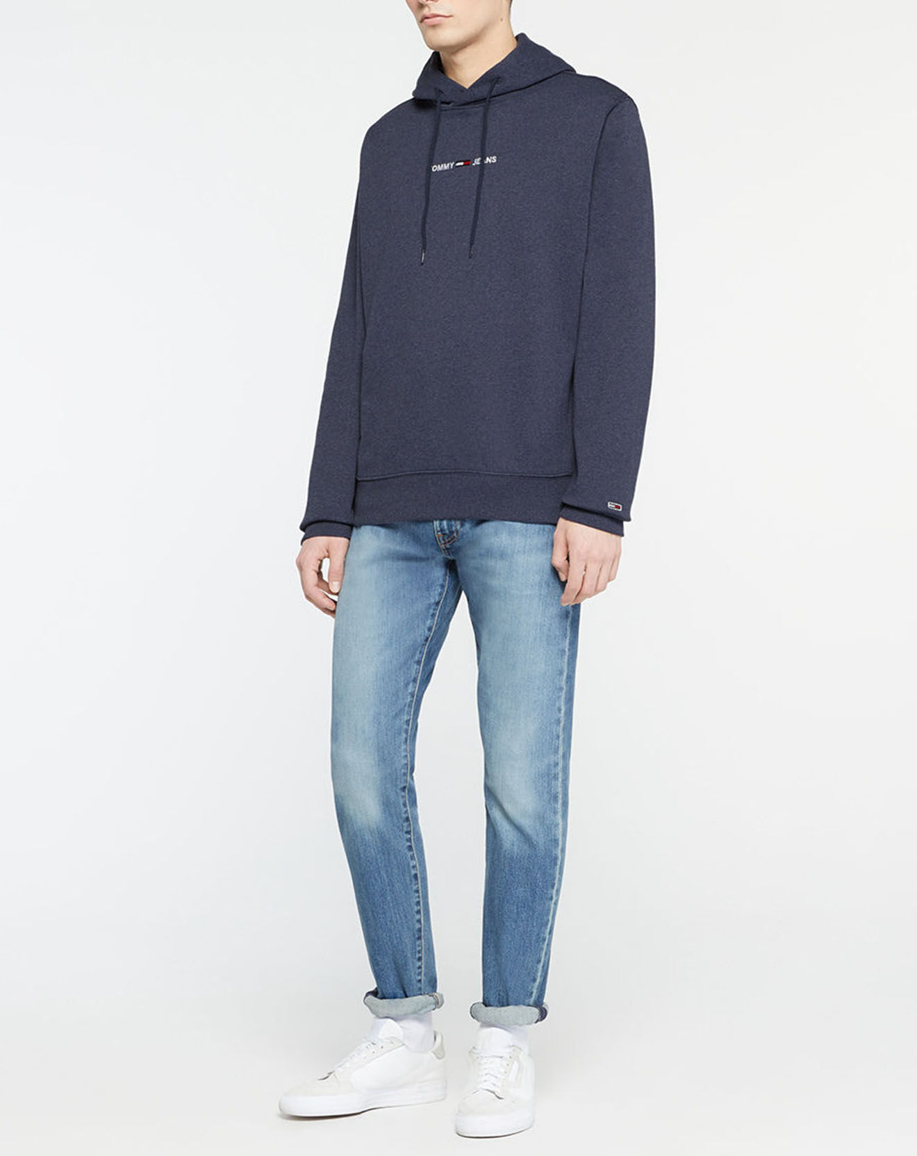 Tommy Jeans Sweat à capuche Linear Logo bleu marine