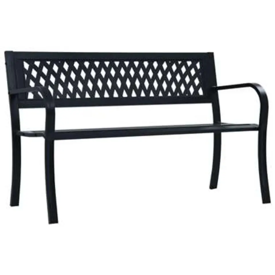 vidaXL - Tuinbank - Zwart - Metaal - 125 cm