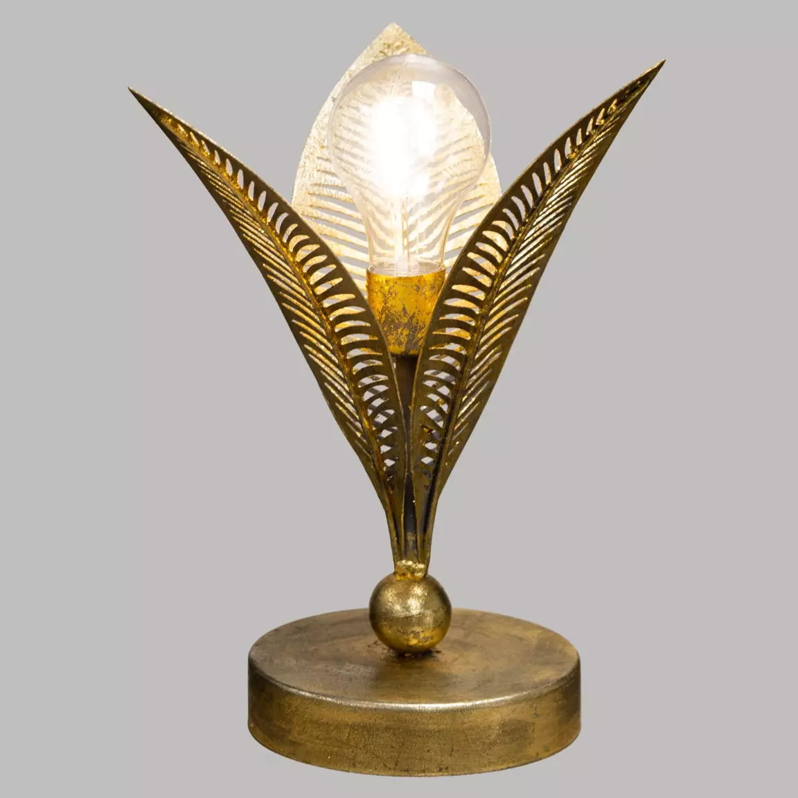Lampe à poser métal LED (H25 cm) Feuille Or