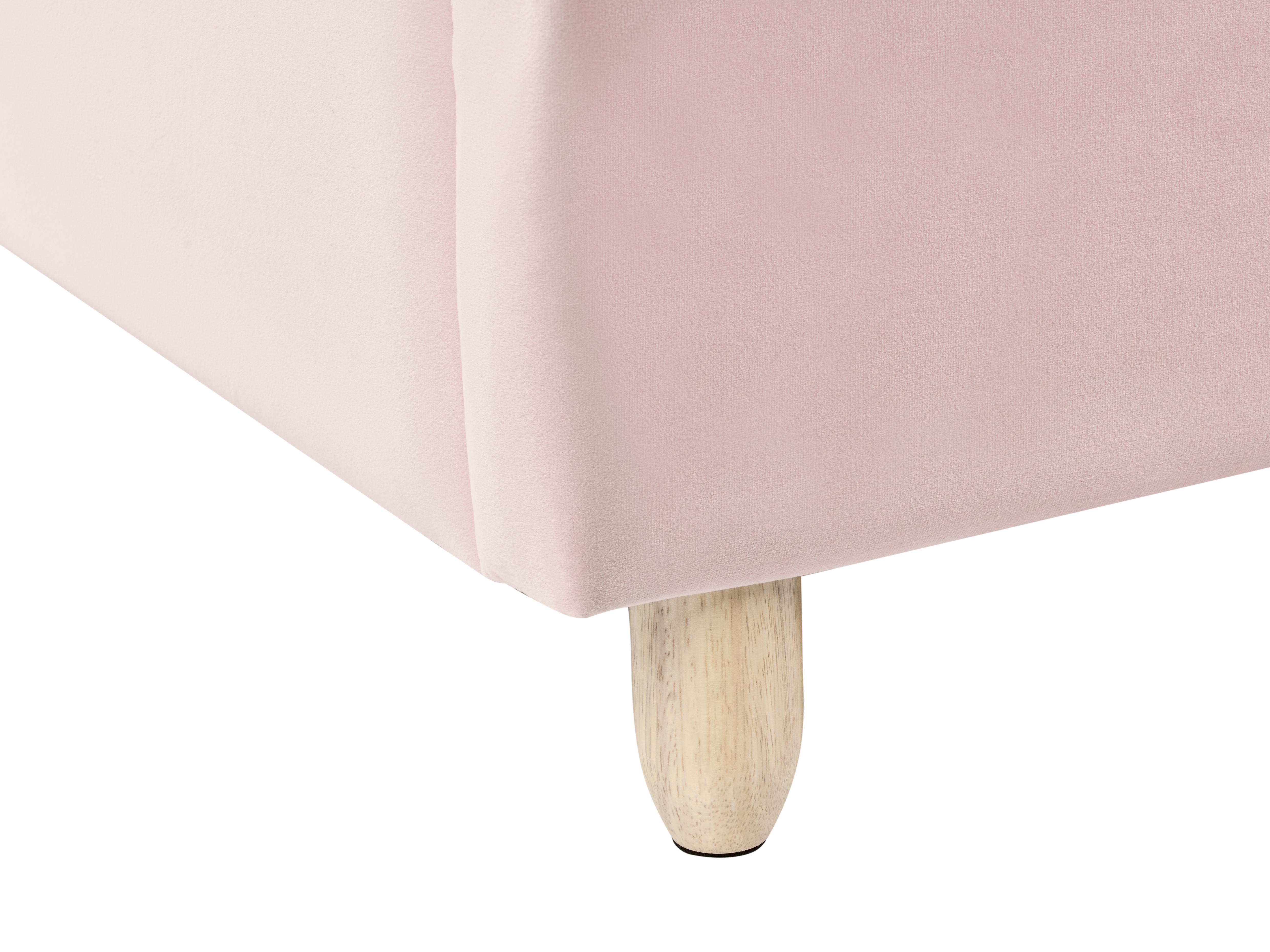 Kinderbed Regenboog Fluweel LANDEILLAU 90 x 200 cm Roze