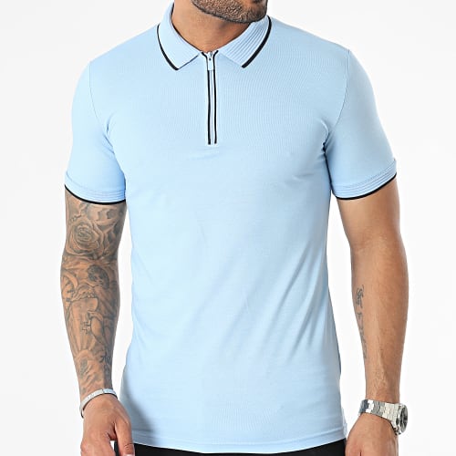 Polo Manches Courtes Bleu Clair
