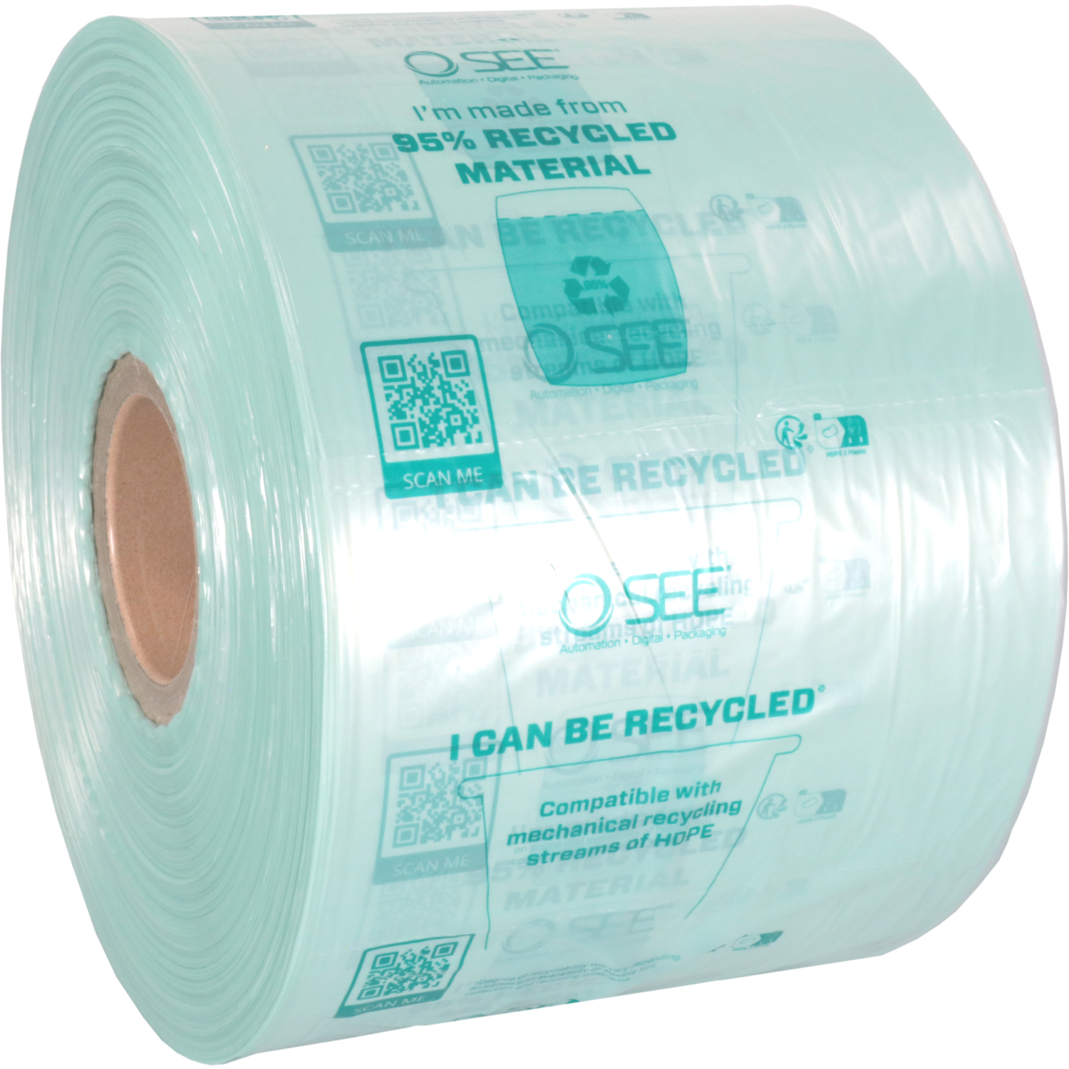 Vulmateriaal, gerecycled LDPE, 1280m, 200cm, transparant