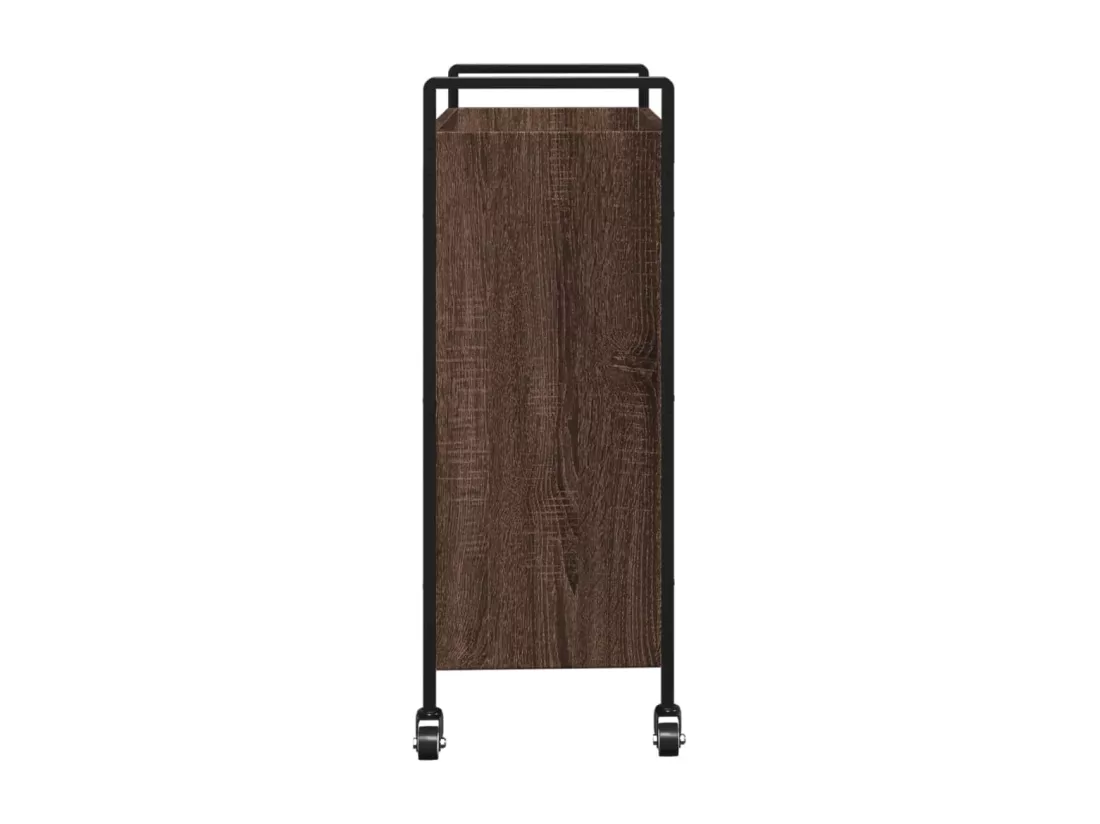 Chariot de cuisine chêne marron 70x30x82 cm bois d'ingénierie