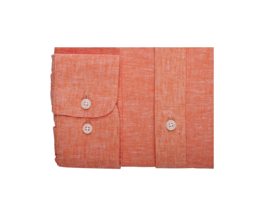 Chemise coton lin Chambray Orange - SILBERT