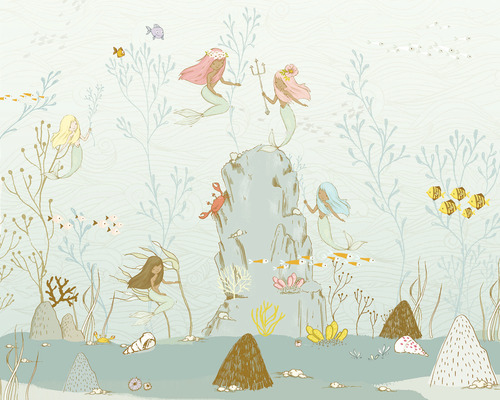 Vliesbehang IAX7-0013 Into Adventure Mermaids 7-delige set 350 x 280 cm