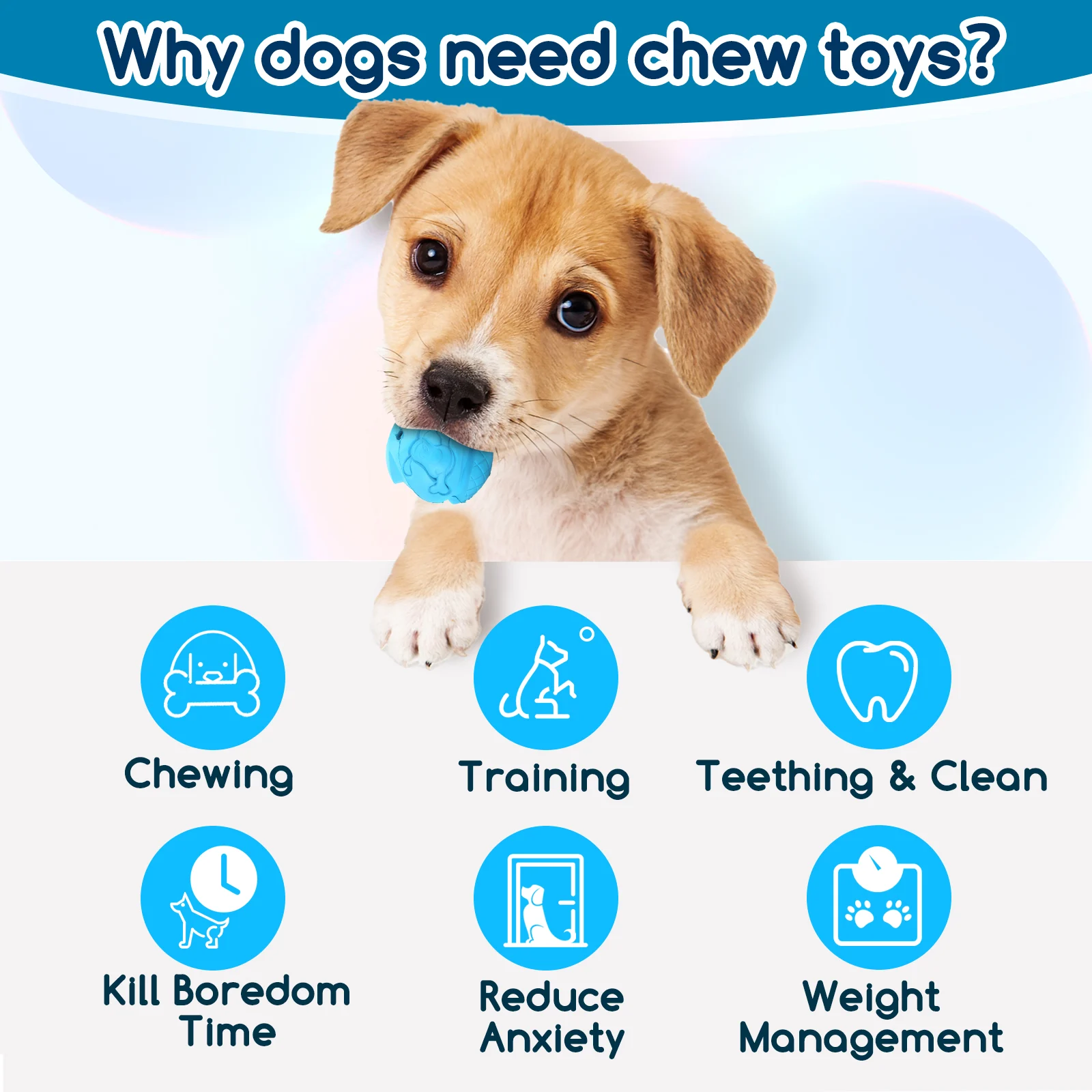 Bola para Cães Nobleza, Bola de Brinquedo para Cães, Dispensador Interativo de Petiscos, Bola Divertida para Mastigar, Brincar e Treinar, Bolas de Borracha Natural Ø 6 cm