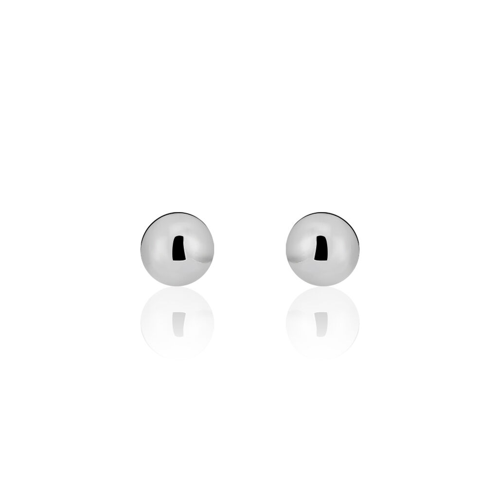 Boucles D'oreilles Puces Fidelia Boule Or Blanc