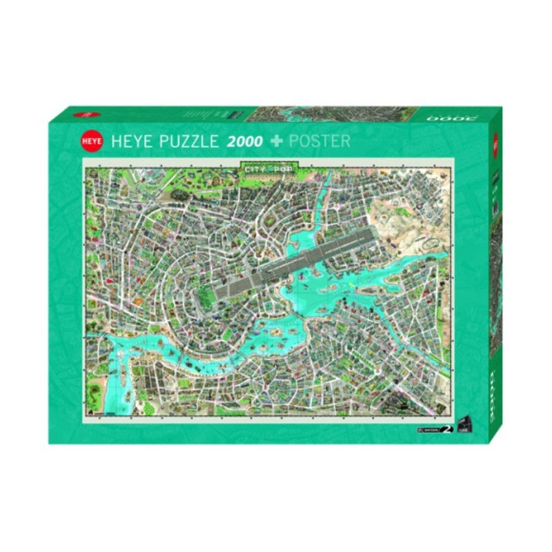 Puzzle 2000 pièces - Map Art City of Pop