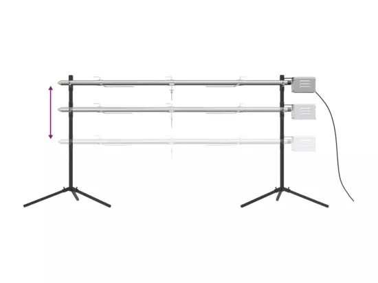 Barbecue automatique et moteur acier inoxydable 150x46,5x82,5cm