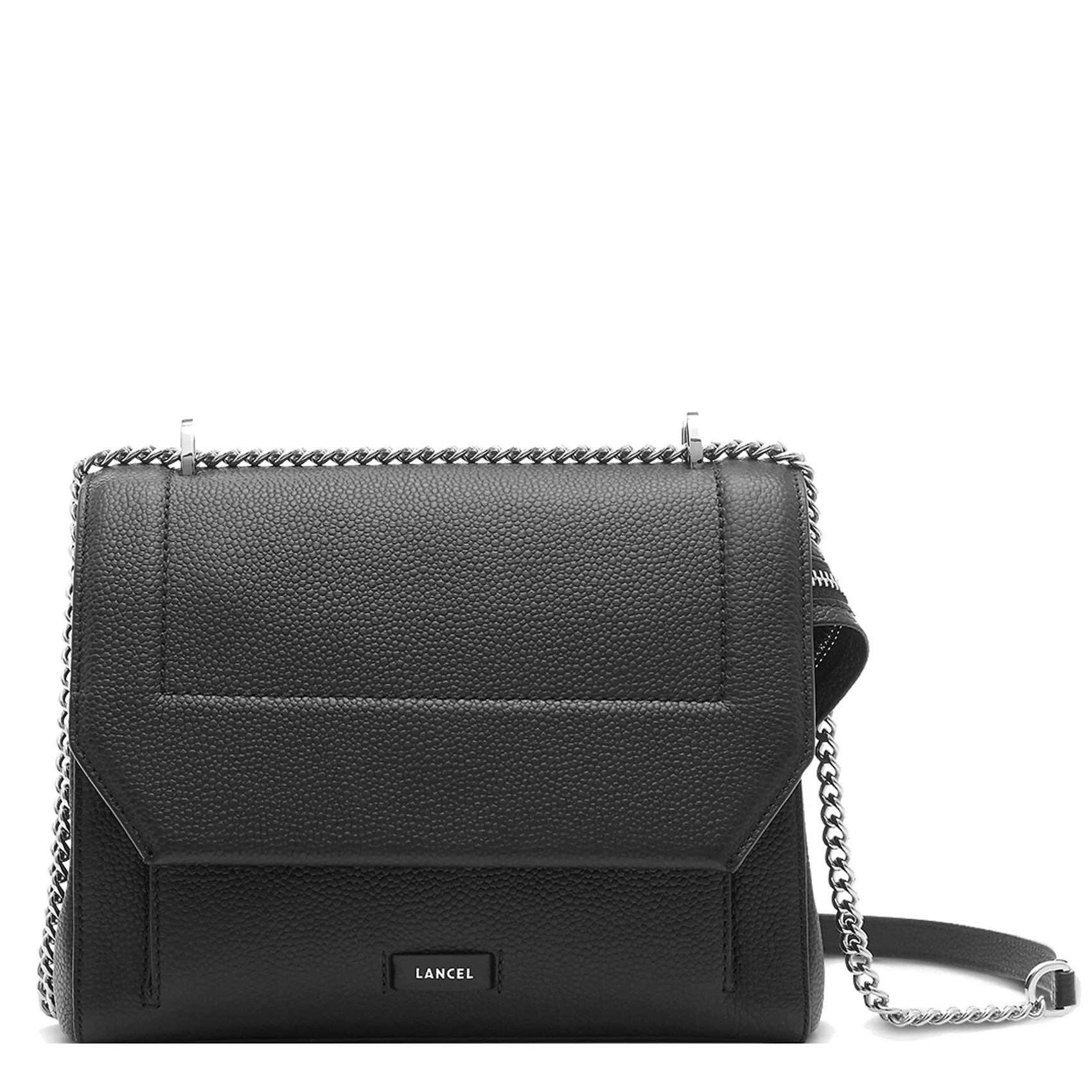 NINON M - Sac à rabat en cuir grainé | Noir