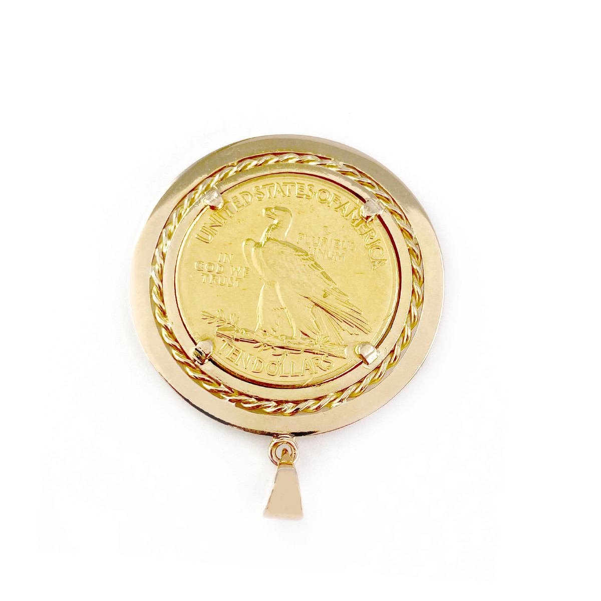 Pendentif d'occasion or 750 jaune porte pièce