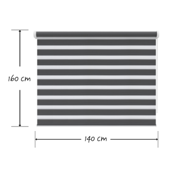 KARWEI duo rolgordijn lichtdoorlatend antraciet (kleurnr. 4502) 140x160 cm (bxh)