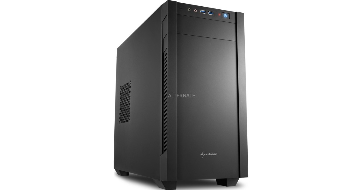SharkoonS1000 midi tower behuizing  (Zwart | 2x USB-A)