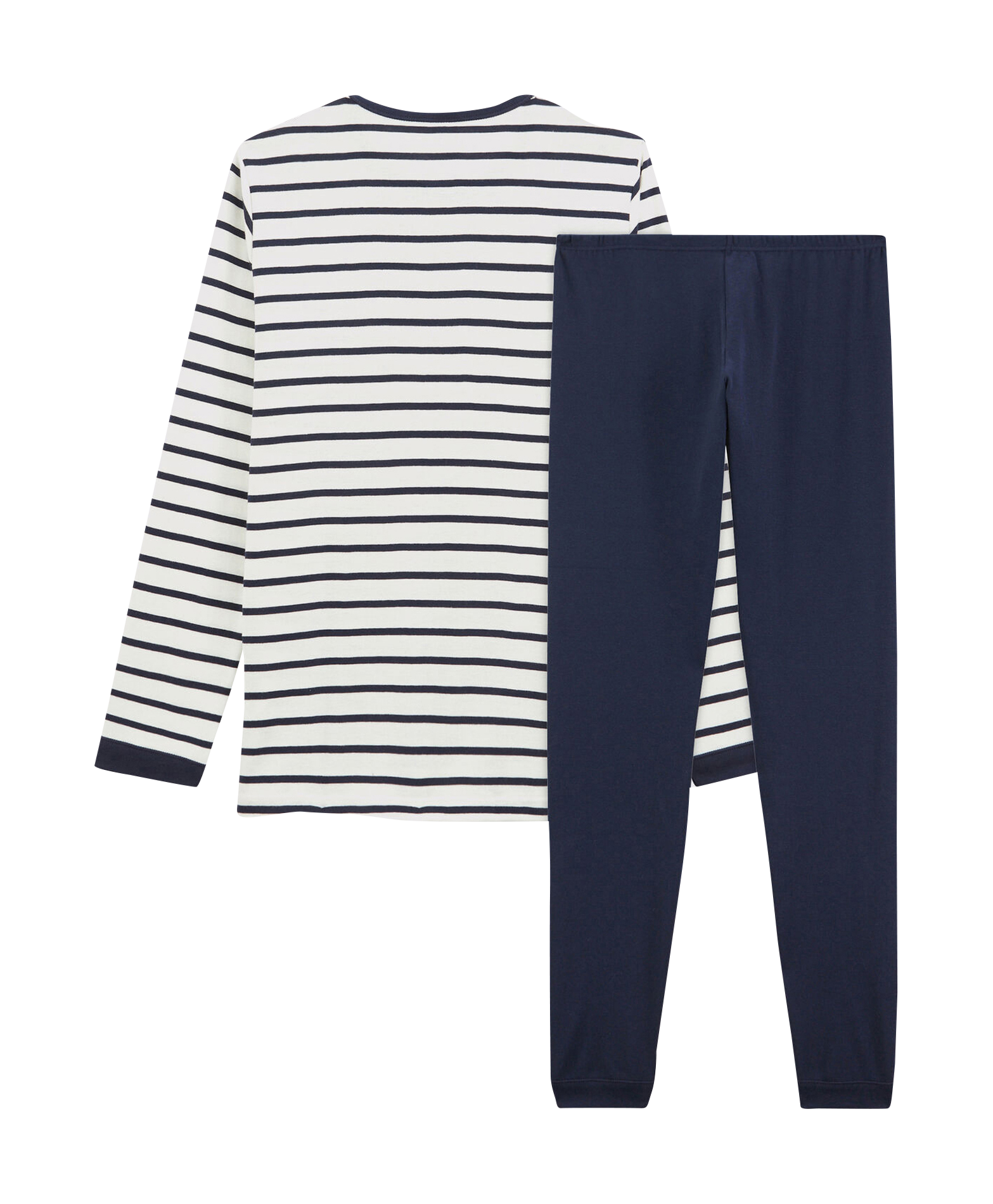 Pyjama à rayures en coton| Blanc