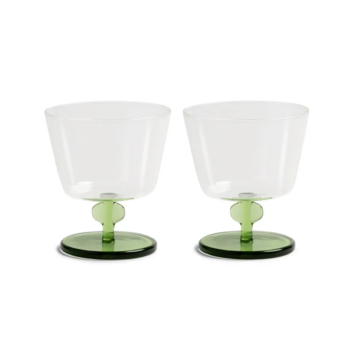 &klevering - Petal Trinkglas 200 ml, grün (2er-Set)