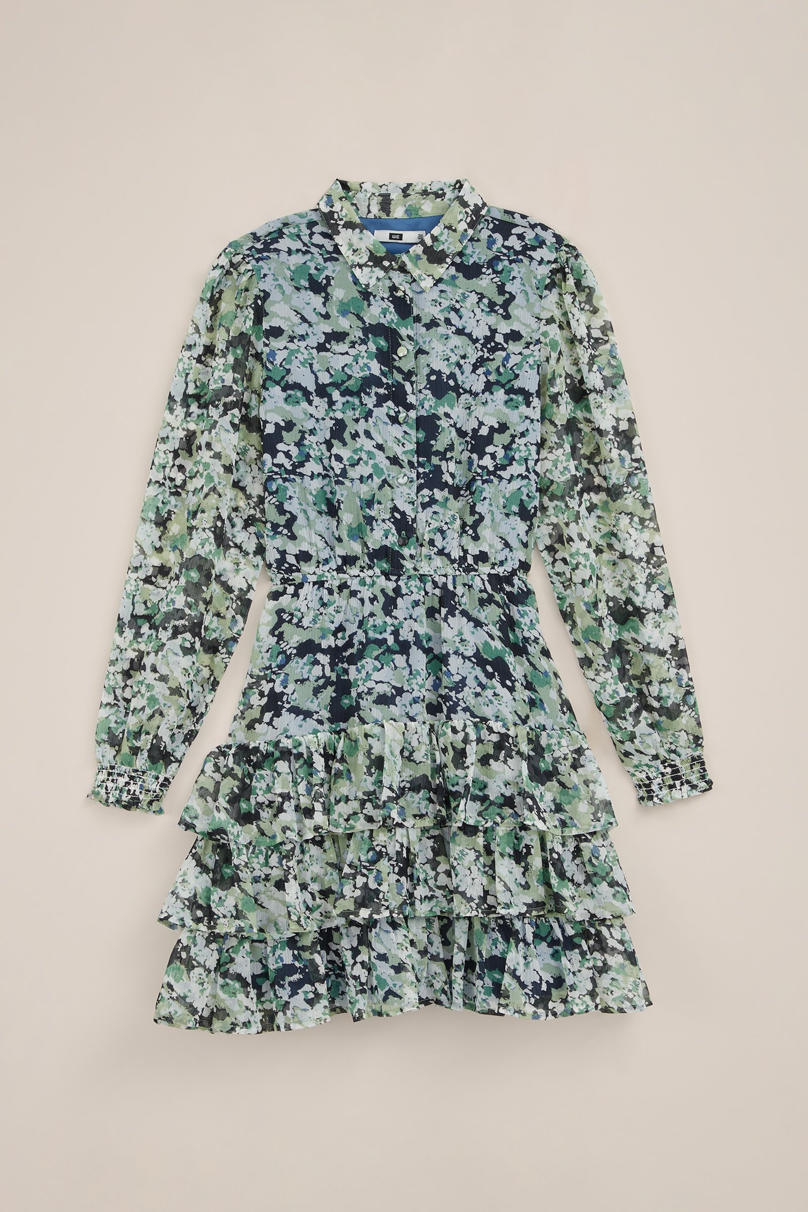 Meisjes jurk met dessin WE Fashion Lichtgroen