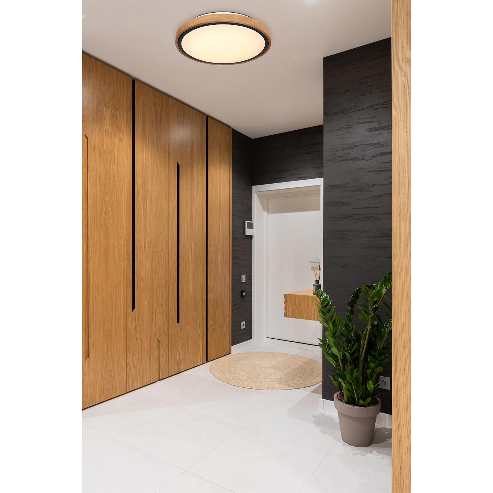 LED-Deckenleuchte - natur-schwarz - Ø 30,7 cm