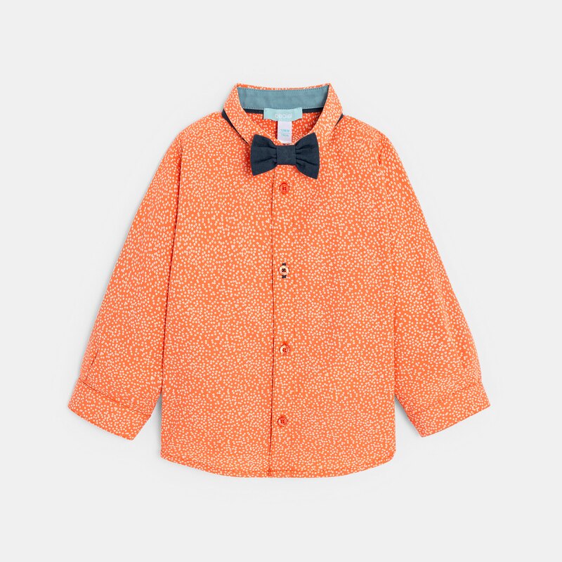 Chemise modulable fleurie orange bébé garçon Orange