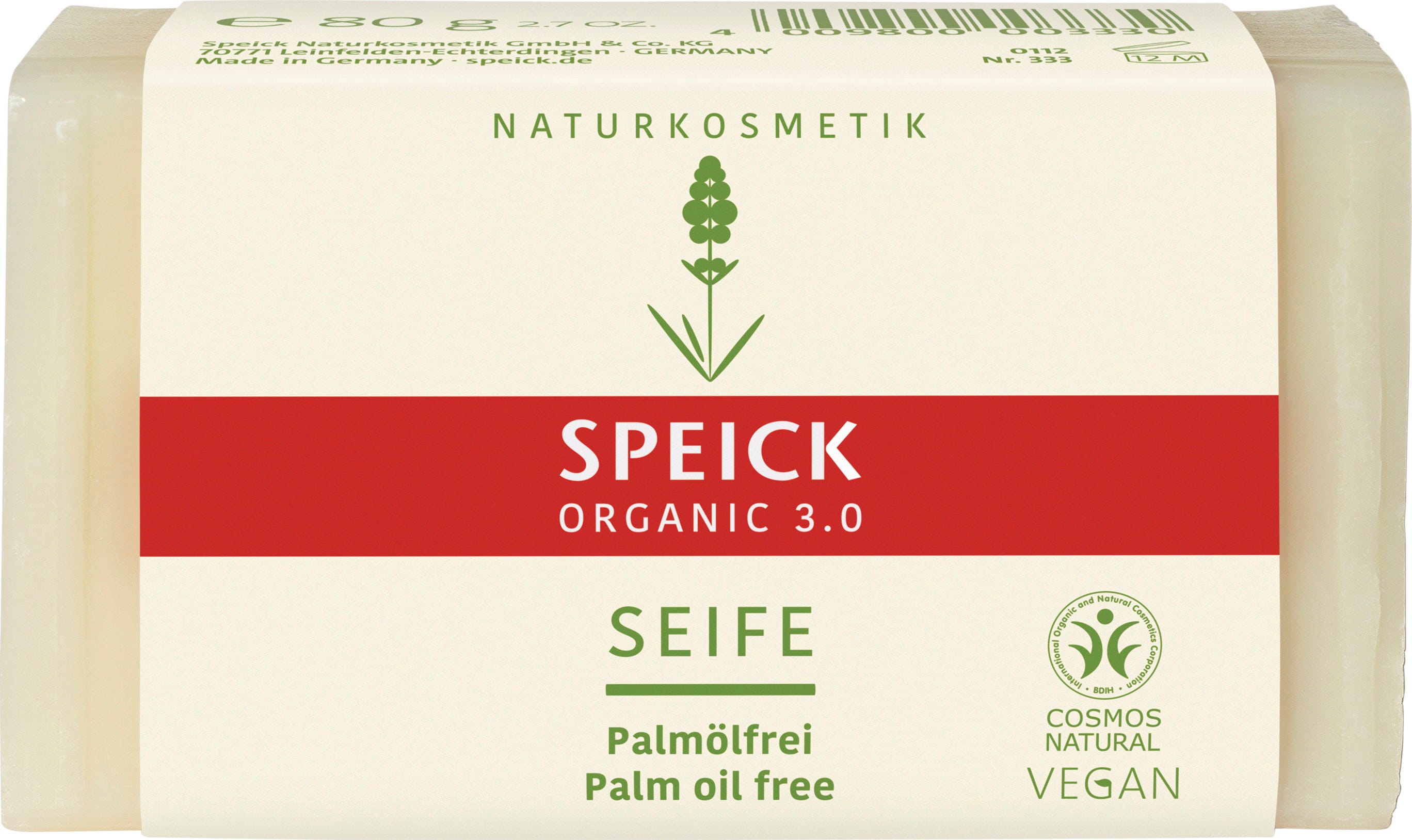 SPEICK  ORGANIC 3.0 Seife, 80 g
