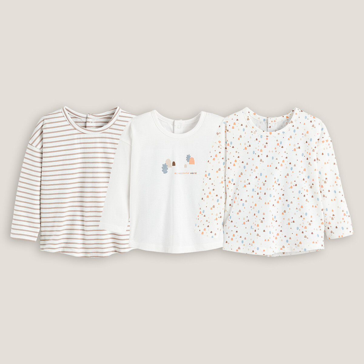 COLEÇÃO LA REDOUTE<br>Conjunto de 3 camisetas de manga comprida
