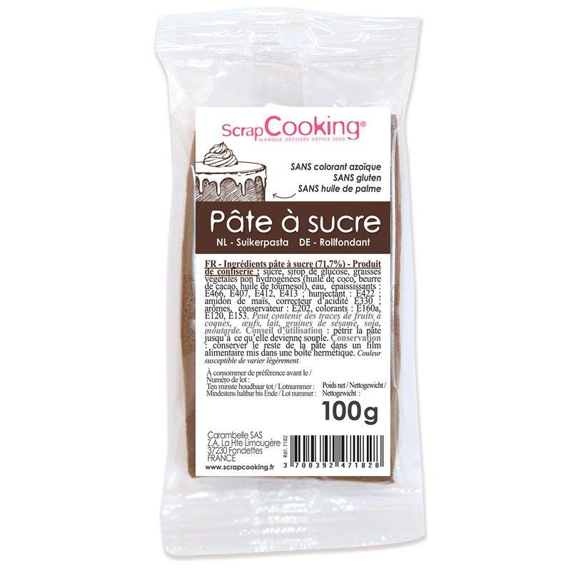 Pâte à sucre marron 100 g Scrapcooking