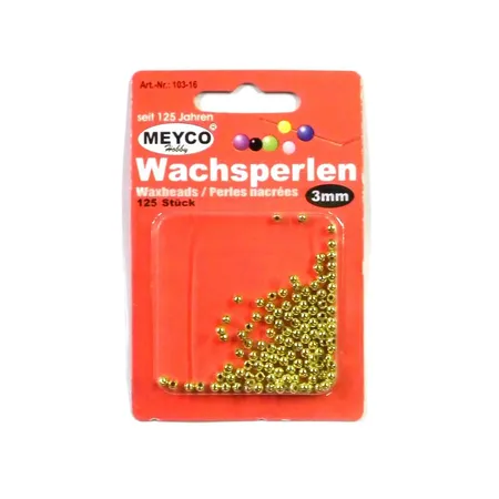 Meyco Wachsperlen, gold, 3 mm, 125 Stück