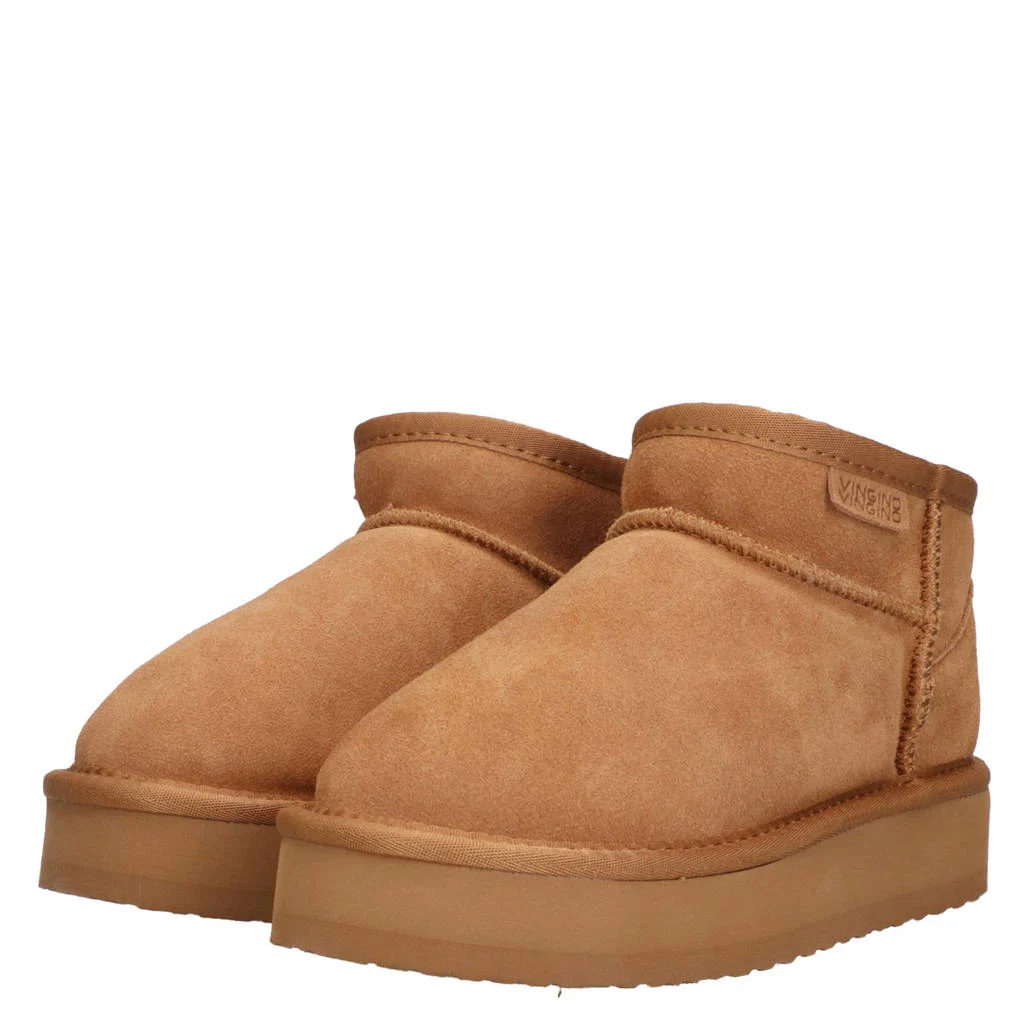 Vingino Sofia Lowgevoerde suède enkelboots cognac