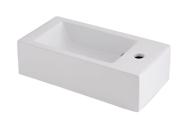 Lave-mains céramique blanc GoodHome Rioni 50 cm