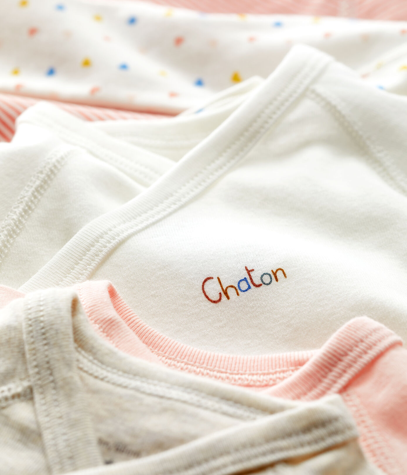 Lot de 5 bodies bébé en coton biologique